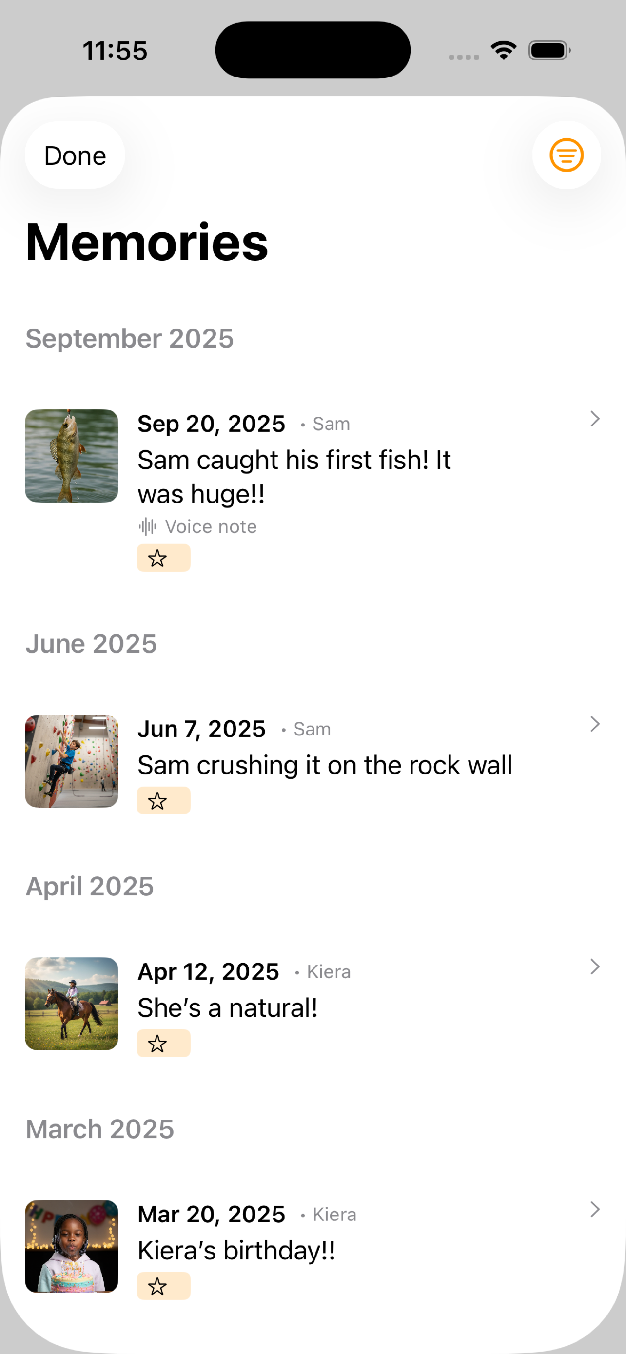View memories
